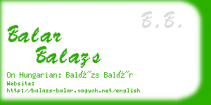 balar balazs business card